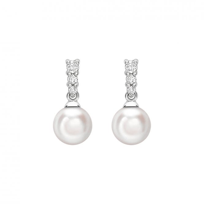 Aminoff London 18ct WG Akoya Pearl & Diamond Drops