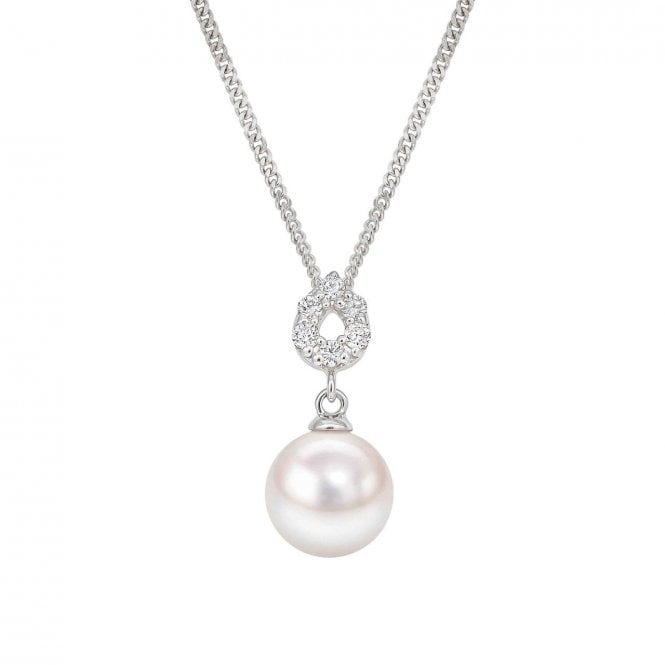 Aminoff London 18ct WG Akoya Pearl & Diamond Pendant