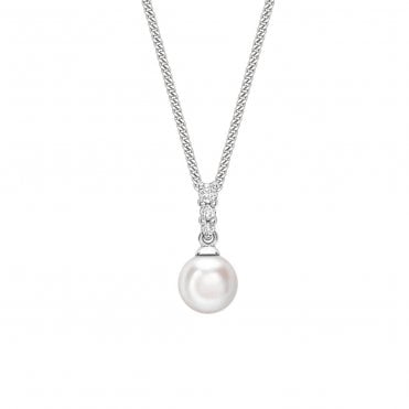 18ct WG Akoya Pearl & Diamond Pendant