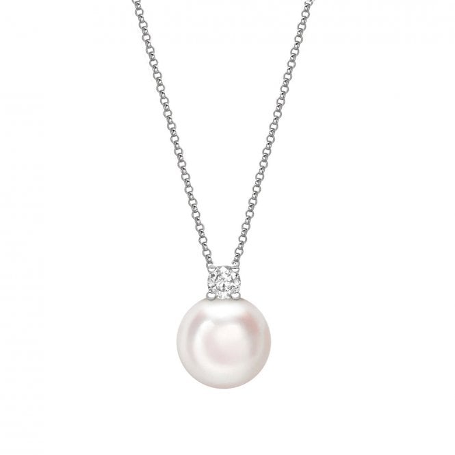 Aminoff London 18ct WG Akoya Pearl & Diamond Pendant
