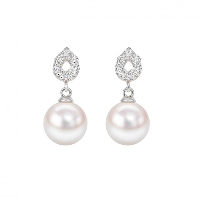 Aminoff London 18ct WG Akoya Pearl & Diamond Studs