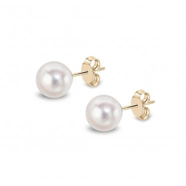 18ct YG AAA Quality Akoya Pearl Studs