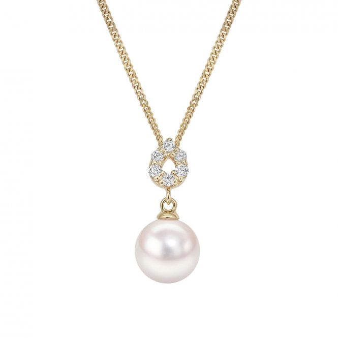 Aminoff London 18ct YG Akoya Pearl & Diamond Pendant