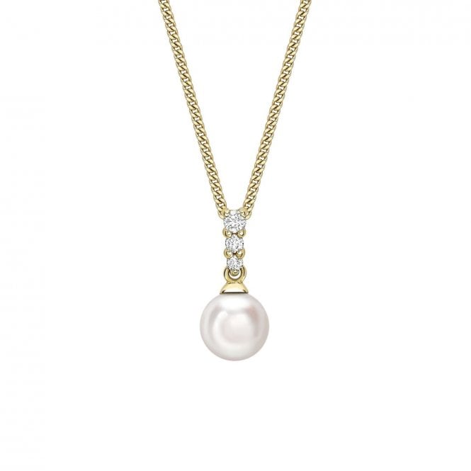 Aminoff London 18ct YG Akoya Pearl & Diamond Pendant