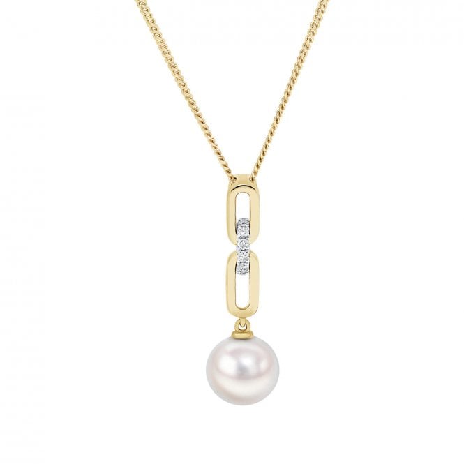 Aminoff London 18ct YG Akoya Pearl & Diamond Pendant