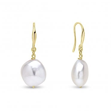 18ct YG Freshwater Pearl Hooks
