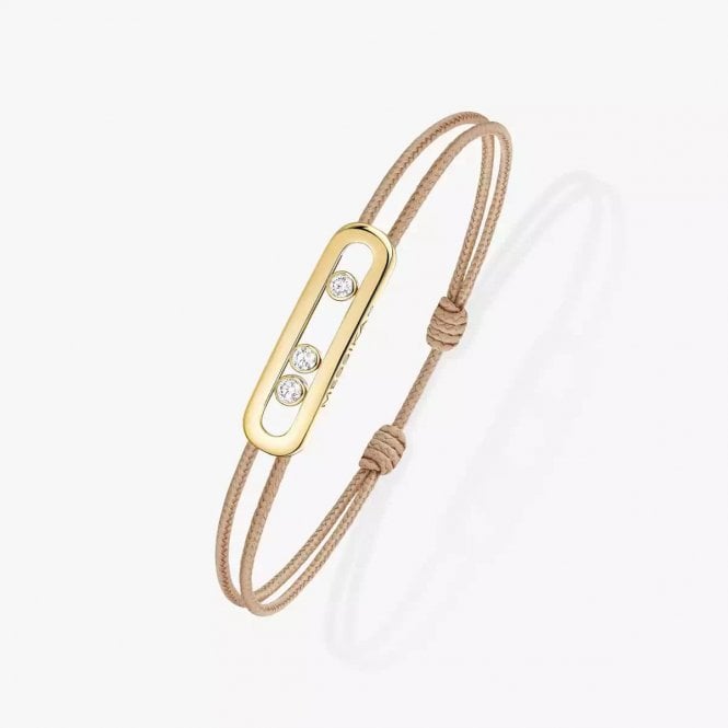 MESSIKA CARE(S) Beige Cord Bracelet Yellow Gold Diamond Bracelet