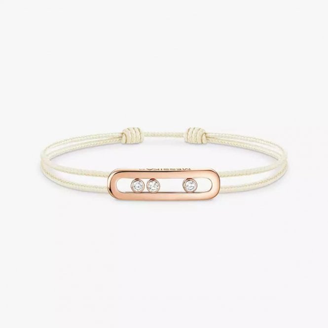 MESSIKA CARE(S) Cream Cord Bracelet Pink Gold Diamond Bracelet