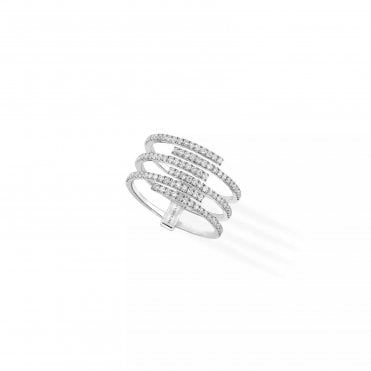 Gatsby 6 Rows White Gold Ring