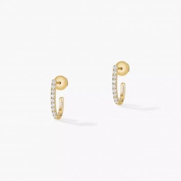 Gatsby XS Hoop Yellow Gold Diamond Earrings