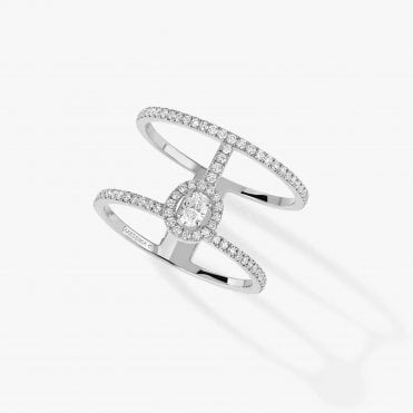 Glam'Azone 2 Rows Pavé White Gold Diamond Ring