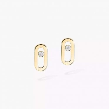 Gold Move Uno Stud Earrings Yellow Gold Diamond Earrings
