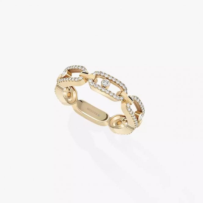 MESSIKA Move Link Multi Pavé Yellow Gold Diamond Ring