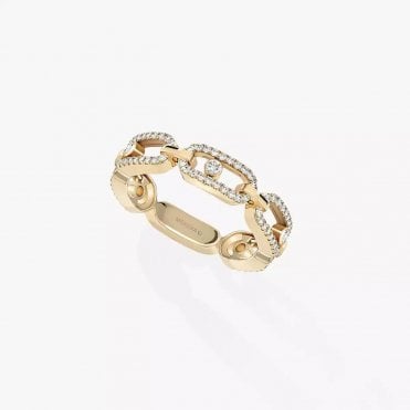 Move Link Multi Pavé Yellow Gold Diamond Ring