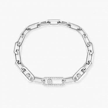Move Link White Gold Diamond Bracelet