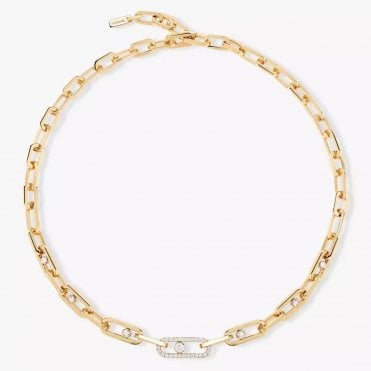 Move Link Yellow Gold Diamond Necklace