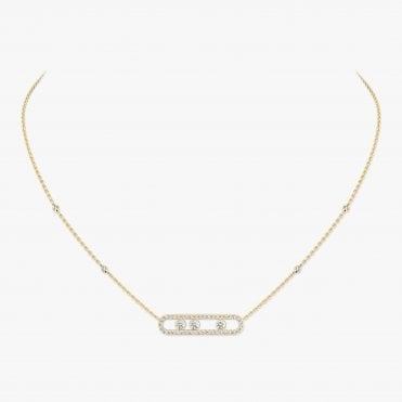 Move Pavé Yellow Gold Diamond Necklace
