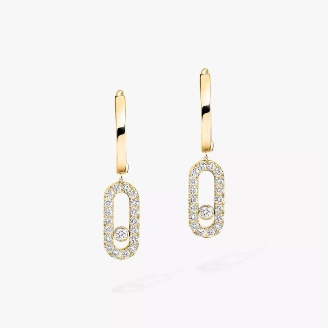 MESSIKA Move Uno Hoop Earrings Yellow Gold Diamond Earrings