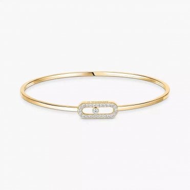 Move Uno Pavé Flex Bangle Yellow Gold Diamond Bracelet
