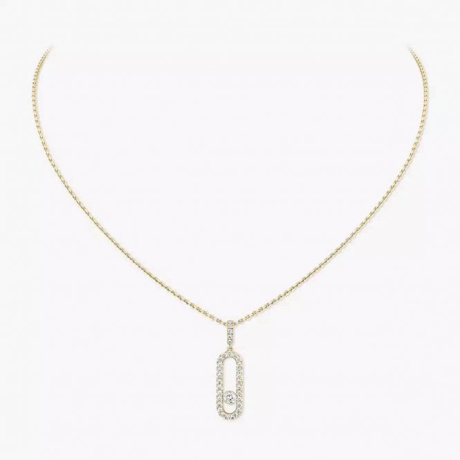 MESSIKA Move Uno Pavé LM Yellow Gold Diamond Necklace