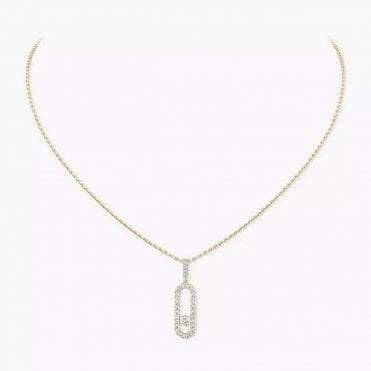 Move Uno Pavé LM Yellow Gold Diamond Necklace