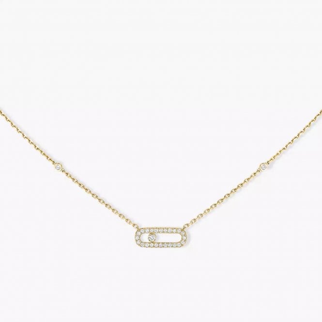 MESSIKA Move Uno Pavé Yellow Gold Diamond Necklace