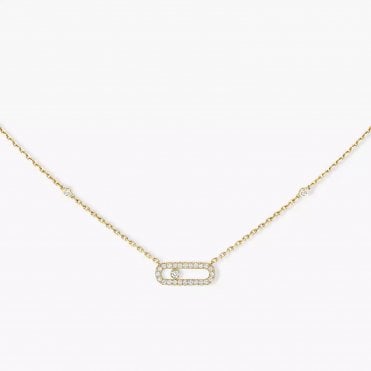 Move Uno Pavé Yellow Gold Diamond Necklace