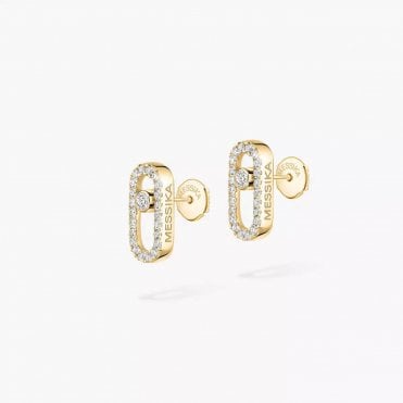 Move Uno Yellow Gold Diamond Earrings