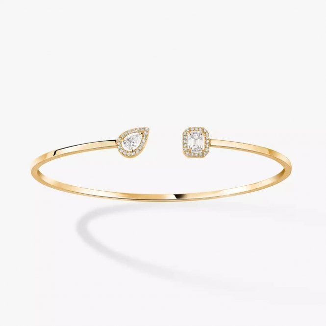 MESSIKA My Twin Toi & Moi Thin Bangle 0.15ct x2 Yellow Gold Diamond Bracelet
