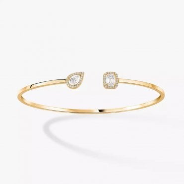 My Twin Toi & Moi Thin Bangle 0.15ct x2 Yellow Gold Diamond Bracelet