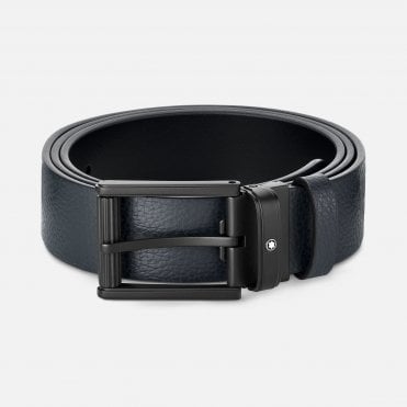 Blue/Black 35 mm Reversible Leather Belt
