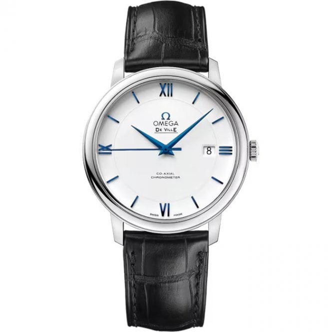 OMEGA De Ville Prestige White Gold On Leather Strap 39.5 mm
