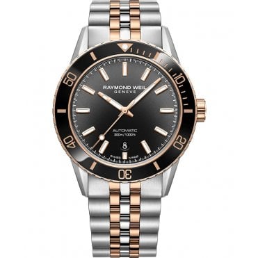 Freelancer Diver Men's Two-Tone Gradient Black Dial Bracelet Watch 42.5 mm