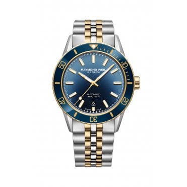 Freelancer Diver Men's Two-Tone Gradient Blue Dial Automatic Watch 42 mm