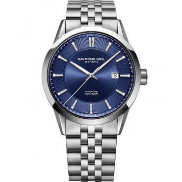 Freelancer Men's Automatic Blue Dial Stainless Steel Bracelet Watch 42mm