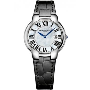 Jasmine Mother Of Pearl Dial Black Leather Ladies 35mm