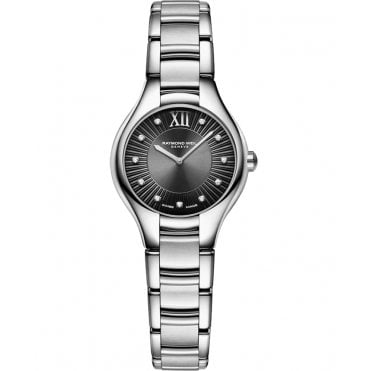 Noemia Ladies Quartz Grey Dial Diamonds Watch 24 mm