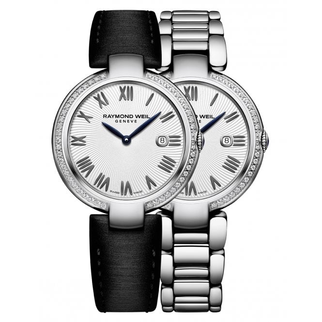 RAYMOND WEIL Shine Ladies Quartz 49 Diamond Steel Interchangeable Bracelet Watch 32mm