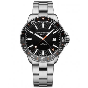 Tango 300 Men's Quartz GMT Black Grey Diver Watch 42mm