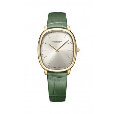 Toccata Heritage Old Silver Dial Green Leather Strap Quartz Watch 31 x 36 mm